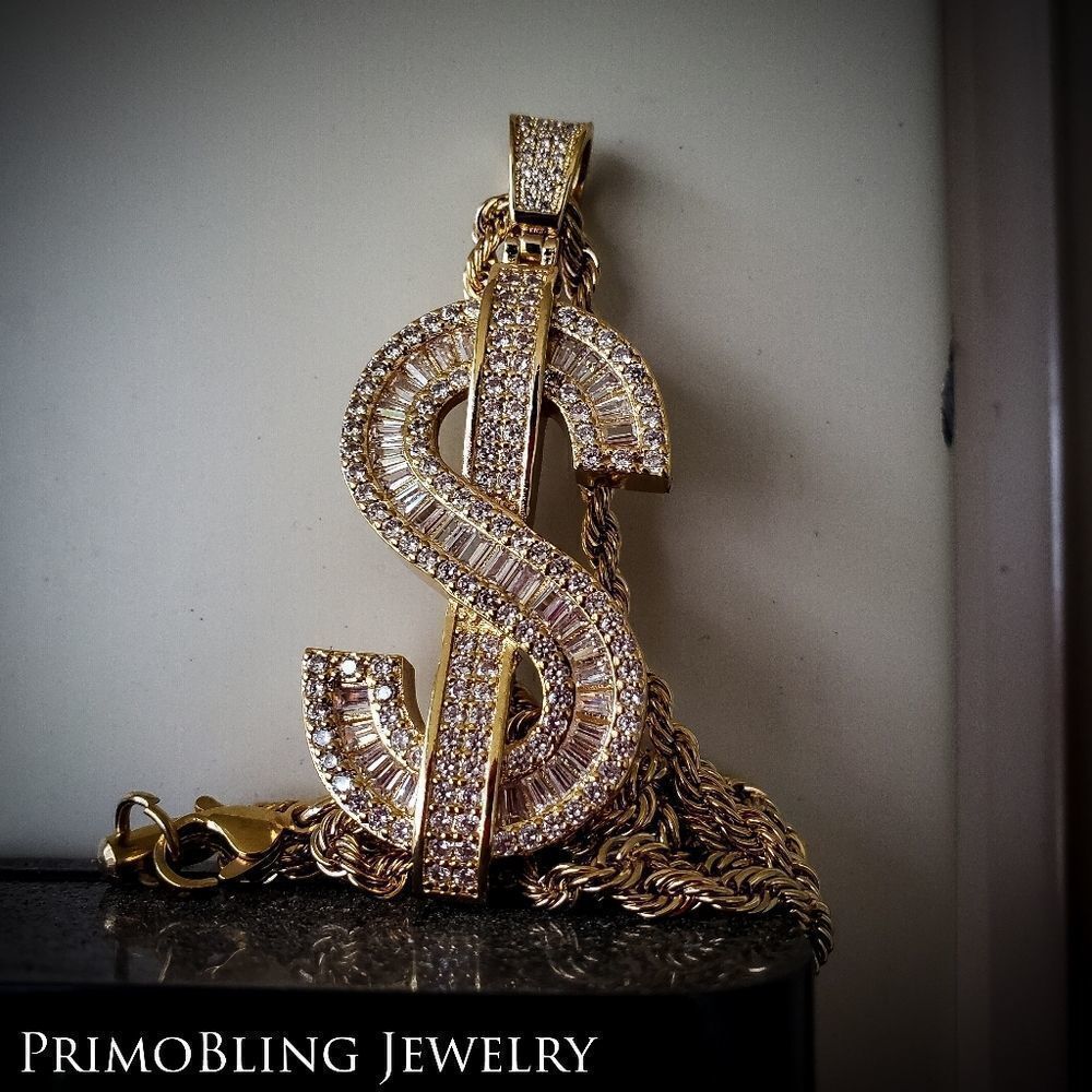 Large Dollar Sign Necklace 